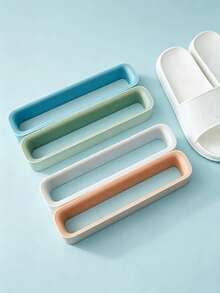 Wall Mounted Shoe Rack With Adhesive Strips Wall Mounted Bathroom Slipper Holder Wall Mounted Toilet Door Hanging Hook Without Drilling Multi Color Bathroom Slippers Hanging Hook Shoe Rack Shoe Racks Storage Shoes Storage Room Decor Home Decor - Multicolor - View 9