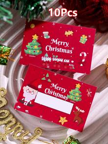 10/20pcs Christmas Scratch-Off Cards - Red & Green Holiday Gift Cards, Merry Christmas Design, Suitable For Parties, Events, DIY Rewards, Christmas And Snowflake Decor - View 19