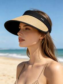 1 Stück Damen-Strohhut zum Rollen - Unisex Sommer-Sonnenhut, verstellbare Krempe, faltbar, geeignet für Strand, Golf, Sport, Angeln, Laufen, Reisen und andere Anlässe, Hüte, Hüte für Frauen, Sonnenhüte für Frauen, Strandhut - mehrfarbig - Übersicht 2