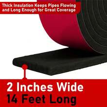 Redford Supply Co. 2 Inch X 14 Ft Pipe Insulation, Outdoor Pipe Insulation Wrap For Winter Freeze Protection, Water Line Freeze Protection Foam - ColorA - View 3