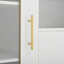 White Sideboard With Glass Doors And Wine Rack – Plenty Of Storage Space For Dining Room & Living - 白色 - 查看 10