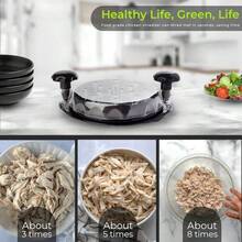 ENSSU Large Chicken Shredder With Transparent Visible Lid, Ergonomic Handle, Dishwasher , Non-Slip Base, Cleaning Brush Included, Heat Resistant - Multicolor - View 2