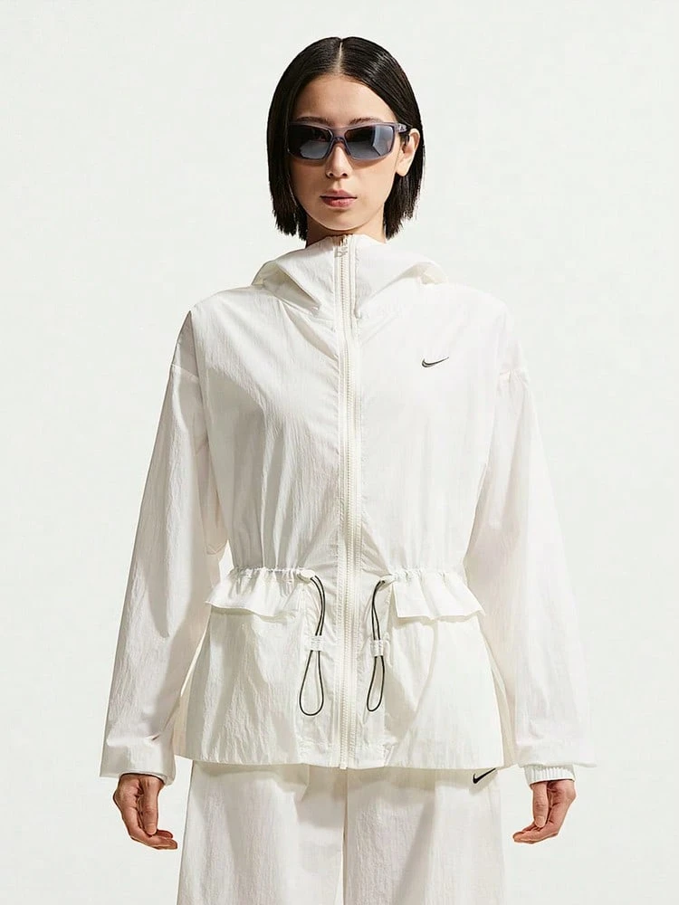 Nike Women's AS W NSW Woven Hooded Jacket IW1388-133 - White - View 1