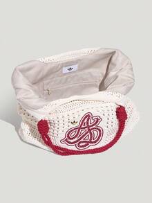 Adidas Originals Unisex Crochet Tote Casual Versatile Shoulder Bag KX0539 - Red and White - View 5