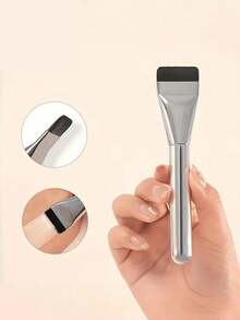 1pc Flat Foundation Brush, Dense Soft Bristles Makeup Brush, Suitable For Liquid/Cream Foundation, Seamless Blending, Foundation Application, Daily Makeup Beauty Tool - Multicolor - View 1