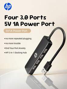 Trạm kết nối 4 trong 1 HP DHC-CT100D Type-C, xuất hình 4K HDMI, sạc nhanh PD, bộ chuyển đổi USB 2.0 Hub, tương thích với Apple MacBook và tất cả laptop Type-C, màu đỏ hồng - Xem 3