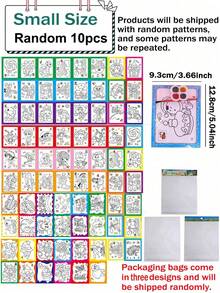 10pcs DIY Watercolor Doodle Boards - Creative Painting Set, Includes 4 Colors Mini Watercolors - Multicolor - View 14