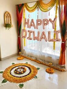 11PCS Happy Diwali Balloon Banner Set, Includes 16-Inch Multicolor "Happy Diwali" Letter Foil Balloons, Suitable For Diwali Gift Decoration, Diwali Party, Festival Of Lights - Multicolor - View 9