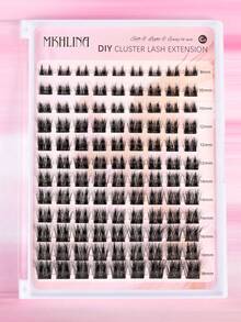 MKHLINA DIY Cluster False Eyelashes, Single Segment Eyelash Extensions, 8-18mm Mixed Length, Fine Natural Style, Faux Mink Eyelashes, Ultra-Thin Stem, Reusable, Makeup Eyelashes (F22) - C/D 混合 - 查看 7