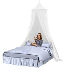 White Bed Canopy Mosquito Net For Double & Single Beds, Hanging Insect Protection Net, Fine Mesh Mosquito And Fly Screen, Polyester Bed Curtain With Ceiling Hook, Lightweight Washable Canopy For Bedroom, Nursery, Camping, Travel And Outdoor Use - White - View 4
