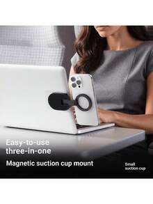 Compact Suction Cup Magnetic Phone Holder, Multi-Functional Foldable Portable Double-Sided Magnetic Base, Suitable For Outdoor Travel And Photography - Phone Stand - View 3
