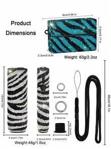 1set=9PCS Multicolor 720° Full Rhinestone Anti-Drop Anti-Pressure Shiny Zebra Stripe Electronic Cigarette Protective Case + Cigarette Box FOR IQOS ILUMA I ONE+FOR TEREA, Made Of A-Grade Rhinestones, More Sparkling Under Light, Suitable As A Gift For Mom, Girlfriend, Boyfriend, Lover Or Holiday Use - Diamond Version - View 3