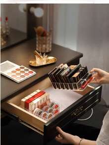 1/2pcs Multi-Functional Eyeshadow Palette Storage Box, Suitable For Storing And Organizing Lipstick, Perfume, Eyeshadow Palettes And Various Cosmetics, Perfect For Use On Vanity, Bedroom, Office Or Bathroom Drawer, Also An Excellent Gift For Family, Friends, Classmates And Women,Bedroom Room Decor,Back To School - Multicolor - View 4
