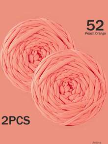 1/2件 T-Shirt 粗毛線，大號 300g±20g/件 - 2cm 寬，柔軟聚酯纖維毛線布料，適用於 DIY 鉤編包包、籃子、地墊、拖鞋、娃娃、毛線手工藝，多色度假風鉤編線，鉤編配件，手工禮物 - 彩色 - 查看 99