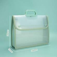 HUAJIE Portable Plastic Handle PP Twill 3D Space Document Organizer, Transparent Snap Button Stationery Folder, Exam Paper Storage Bag For School & Office - Single Piece - View 14