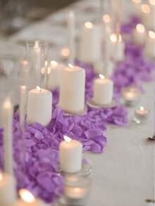 100/300pcs Purple Silk Rose Petals, For Proposal, Valentine's Day Confession, Wedding Love Decoration, Romantic Party Valentine's Day Gift - Purple - View 2