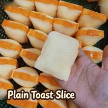 1pc Realistic Food-Colored Toast DIY Stress Relief Squeeze Toy Handmade Ball Squishy Venting Odd-Shaped Ball Skin Handmade Ball - 彩色 - 查看 2