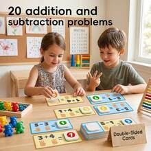 1 Set de Bloques de Conteo Numérico y Tarjetas de Matemáticas, Juego Educativo de Lógica de Suma & Resta, Juguete de Aritmética de Aprendizaje Temprano para Niños - Multicolor - Ver 8