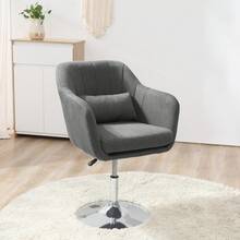 Drehstuhl, höhenverstellbarer Bürostuhl, leinenartiges Polyester, Metall, 60 x 60 x 79-91 cm, dunkelgrau - Verschiedenfarbig - Übersicht 4