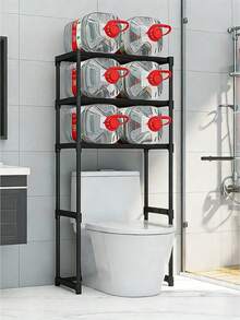 Three-Level Laundry Room Shelf For Washing Machine Or Toilet, Black And White Options - Multicolor - View 2