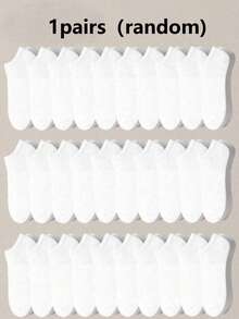 10/30/50 Pares de Meias Barco Masculinas de Cor Sólida, Absorventes de Suor, Casuais e de Cano Baixo, Opção de 1/20 Pares - Branco - Visão 7