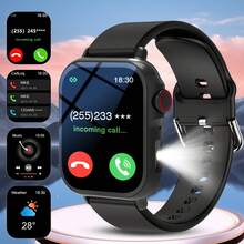 Este reloj inteligente unisex popular cuenta con las siguientes funciones: respuesta de llamadas, alertas de mensajes, control de música, obturador de cámara remoto, conteo de pasos, seguimiento de calorías, múltiples modos deportivos, reloj despertador, notificaciones de llamadas entrantes y mensajes, compatible con sistemas Android e iOS. - Multicolor - Ver 12