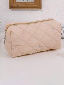 1PC Colorful Bowknot Embroidered Pattern Pencil Case, Creative Large-Capacity Stationery Storage Bag, Perfect For Back-To-School Supplies - Multicolor - View 12