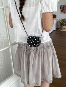Versatile Minimalist Design, Solid Color Mini Women's Cross-Body Bag, Flap, Small Medium , New Fashion Shoulder Bag - Black - View 6