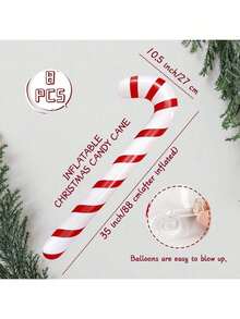Christmas Inflatable Candy Cane, Giant Christmas Candy Cane Decoration, Fun PVC Christmas Inflatable Garden Decor, Large Candy Cane Balloon Christmas Decoration, Indoor/Outdoor Holiday Garden Decor, Suitable For Home - Multicolor - View 5