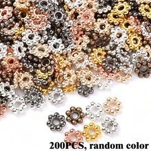 200顆/組 6mm 花朵隔珠 金色 CCB 雪花散珠 手工珠飾 DIY 手鍊材料 - Snowflake - 查看 12