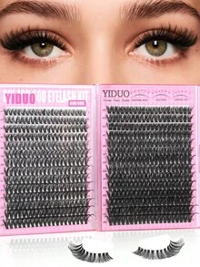 YIDUO 560pcs D-Curl Voluminous 8-18mm False Eyelashes, 40D And 60D Eyelash Clusters, Eyelash Extensions, High-Capacity Fluffy Classic Dense Eyelashes, Suitable For Daily, Wedding, Party, Cosplay Makeup, Ideal For Home DIY Use - D - View 1