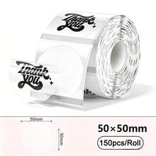50mm/30mm Round Thermal Label Paper Transparent/White Self-Adhesive Paper Waterproof, Oil-Proof, Scratch-Resistant, Tear-Proof, Compatible With M110/M150/P50/M221 - Round - View 12