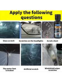 KineShineX Car Windshield Rearview Mirror Scratch Repair Paste, Automotive Glass Crack Repair Fluid, Auto Accessories, And Car Glass Cleaning Fluid; Also Suitable For Cleaning And Repairing Household Glass. Sponge Style Shipped At Random. - Multicolor - View 4