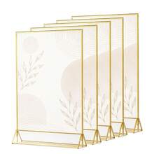 Trintion Sturdy Sign Holder, Practical Tabletop Display Stand, Widely Used For Retail Counter, Desk And Various Daily Application Scenarios - Gold - View 10