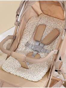 1pc Baby Stroller Pad, Soft Plush Dotted Cushion, Reversible Cotton Stroller/Car Seat Liner - Multicolor - View 19