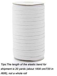 20mm Elastic Sewing Band, High Elasticity Rope, Stretchable Braided Cord, Suitable For Waistband, Cuff DIY Sewing Projects, Strong And Durable Elastic Band, Suitable For Pants, Skirts, Clothing Making And Mask Making - P-White - View 10
