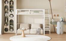 Estructura de cama alta para niños - Blanco - Ver 9