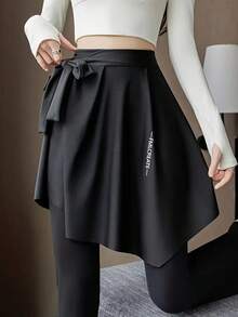 Sports Yoga Asymmetrical Anti-Exposure Wrap Skirt With Tie Straps, Skirt, Dual-Use Shawl And Hip Cover - Multicolor - View 4