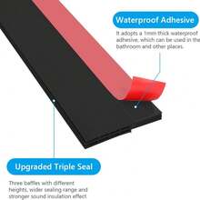 1pc Premium Door Bottom Draft Stopper/Door Gap Seal, Suitable For Bedroom Door Gap Windproofing, With Thermal Insulation, Insect-Proof, Sound-Insulating Functions (, Quick And Easy Installation) Effectively Blocks Cold Air - Multicolor - View 5