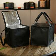 1pc/2pcs Reusable Waterproof Storage Bag, Portable Tote Bag, Suitable For Travel, School, Dorm And Home Organization, Lightweight Foldable Shopping Bag, Multi-Purpose Daily Carry Storage Bag, Suitable For Daily Use And Holiday Travel - Black - View 5