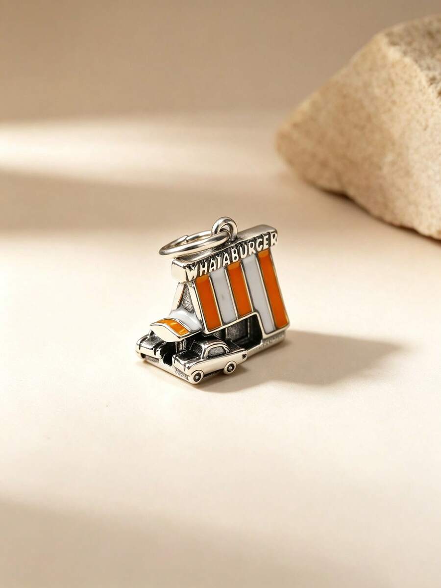 925純銀琺瑯 Whataburger 原創 A-Frame 吊飾 德州驕傲 秋季珠寶 返校季 感恩節禮物 大學生適用 - WhataburgerA-Frame Charm - 查看 1