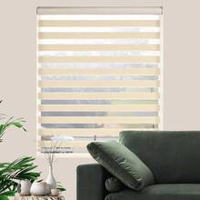 Custom Zebra Blinds For Windows Light Filtering Dual-Layer Window Shades For Privacy Free-Stop Sheer Shades Roller Blinds For Indoor Windows(19" W X 72" H, Cream) - Star - View 1