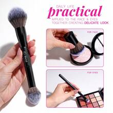 BS-MALL [Design Sense] [Enjoy Makeup] Professional 20pcs Black Makeup Brush Set With Pink Large Capacity Brush Bag, Precise Makeup Application, Gift For Girlfriend/Women - Black - View 6