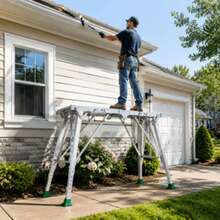 Height-Adjustable Heavy-Duty Scaffolding Portable Folding Work Platform (Equipped With Non-Slip Base And Sturdy Frame); Suitable For Truck Washing, Semi-Trailer Maintenance RV Roof Cleaning, And Commercial Vehicle Exterior Repair - Standard 105cm - View 2
