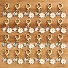 24pcs/36pcs Daisy Flower Keychains With Thank You Pendants & Lobster Clasps, Cute Vintage Bohemian Bag Charms For Women Girls, Elegant Rhinestone Car Key Rings, High-Quality Metal Alloy Purse Hangers, Party Favors, Gift Box Decorations - Daisy Keychain - View 10