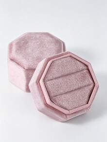 1pc Velvet Ring Box, Hexagonal 3-Slot Ring Box, Suitable For Wedding Ceremony, Can Hold Multiple Rings, White Engagement Wedding Commemorative Box, Wedding Ring Storage Box, Engagement Ring Organizer Box - Multicolor - View 27
