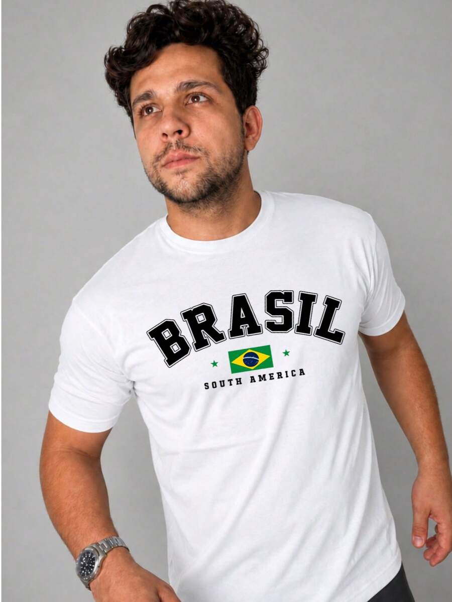 Men Plus Size T-Shirts - 白色 - View 1
