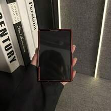 奢華酒紅色電鍍百褶手機殼，相容 Galaxy Z Fold8 ZFold8 Fold8 背蓋，相容 iPhone Duo 手機殼 - 酒紅 - 查看 5