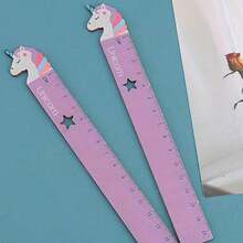 1pc Cute Cartoon Wooden Ruler With Star And Moon Design, Student Drawing And Drafting Tool, Office Supplies, 15cm/5.9in, First Day Of School - Multicolor - View 3