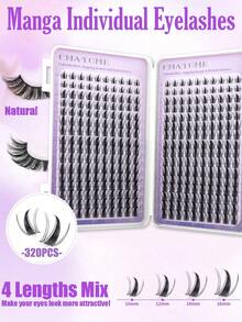 480/320pcs Fairy Style Cluster False Eyelashes, Cartoon Eyelash Extensions, Delicate Natural Invisible Eyelash Band, Waterproof, Home DIY Eyelash Extensions, Cluster False Eyelashes, Single False Eyelashes, Natural Style Vs. Voluminous Style - Multicolor - View 2